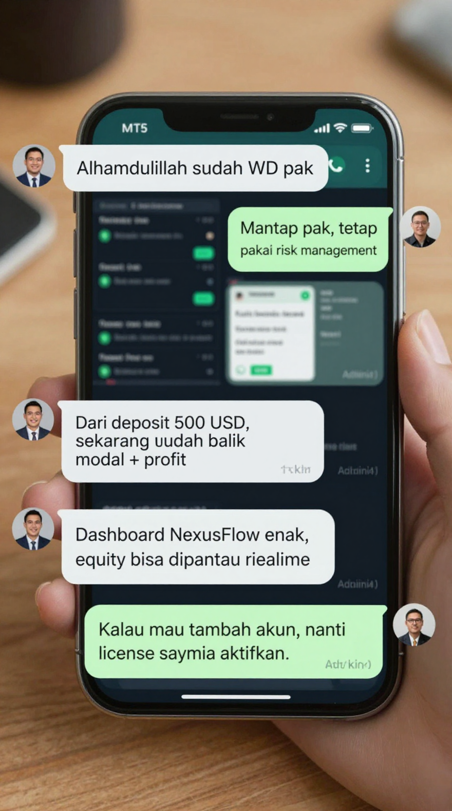 Testimoni WhatsApp client NexusFlow